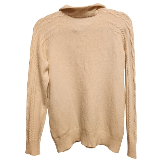Spring + Mercer Men's Quarter Zip Cream Sweater S - Picture 3 of 11